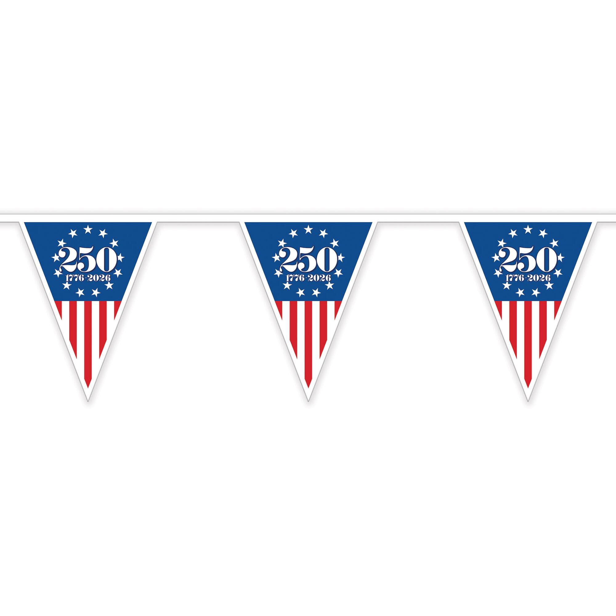 Beistle 9" x 10.75ft. Semiquincentennial Pennant Banner